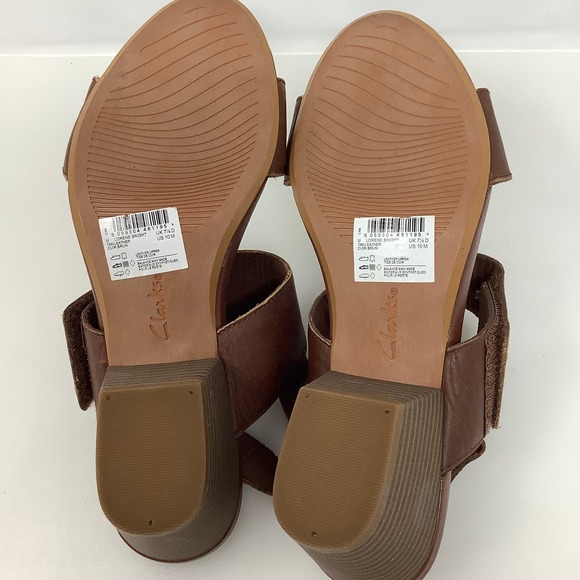 Clarks Collection Lorene Bright Wedge Sandal in Tan Leather Size‎ 10 New - Picture 6 of 6